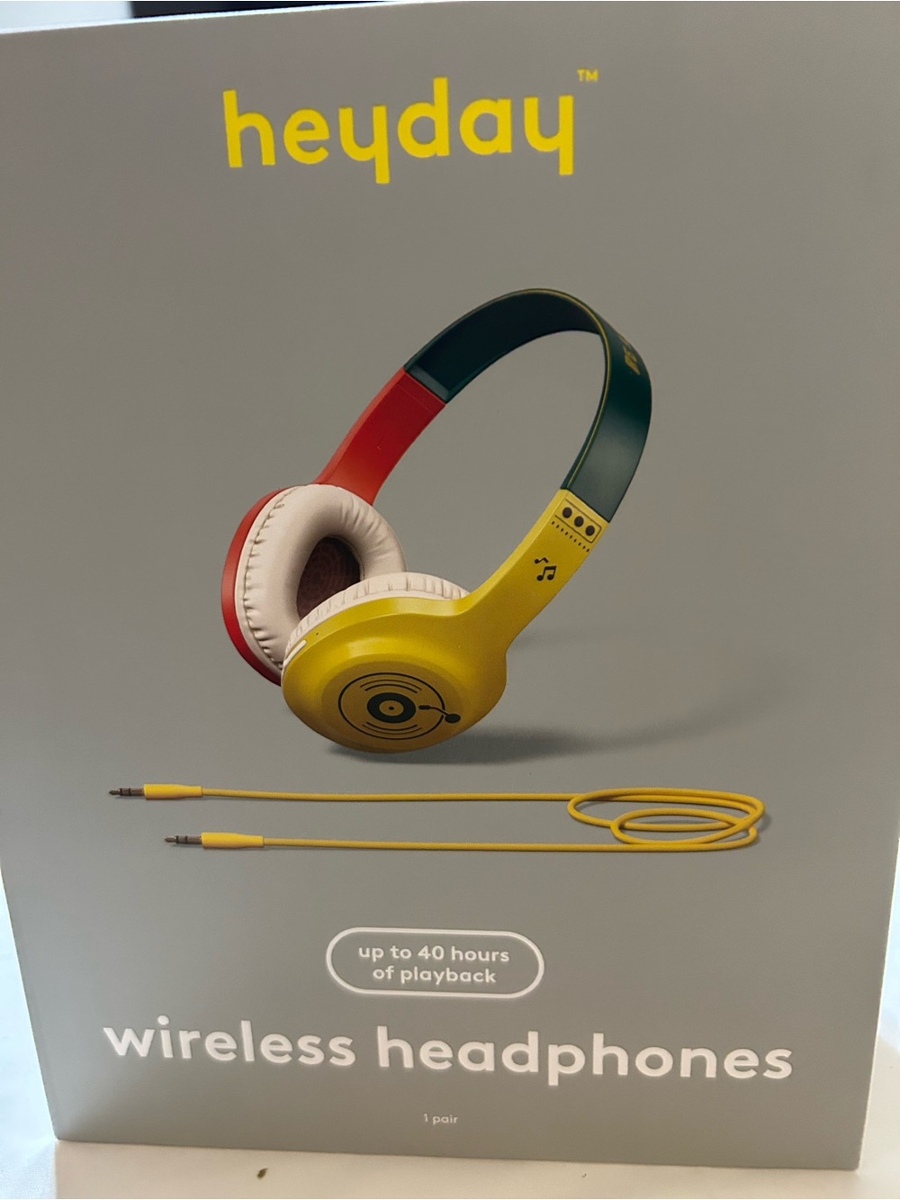 heyday Wireless Over-Ear Headphones in Yellow, Red & Green